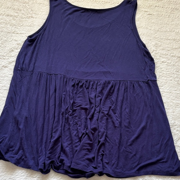 Women’s Navy Babydoll Tank Top Sleeveless - Picture 7 of 7